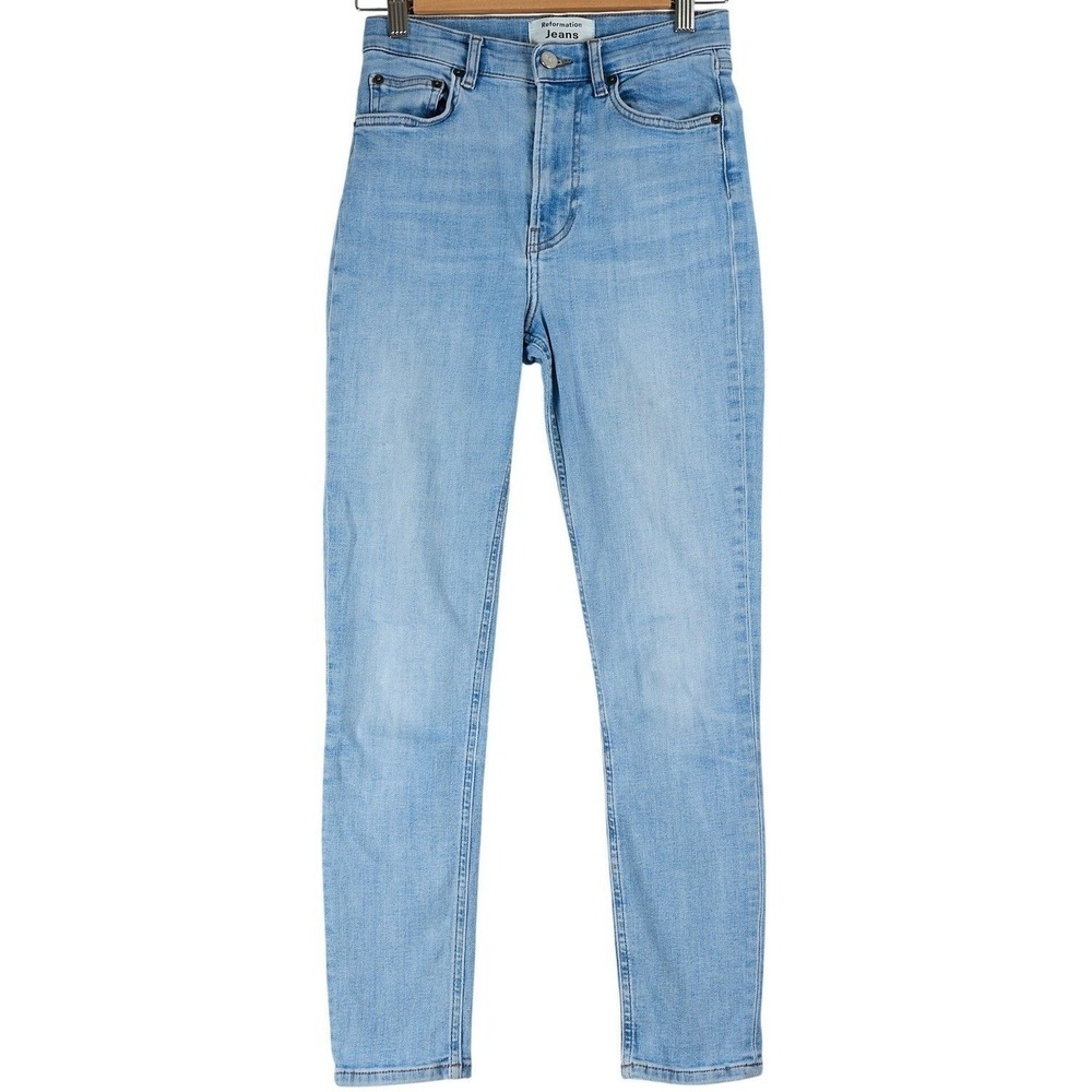 Reformation Jeans High Skinny Crop Light Wash Size‎ 26 Barbados